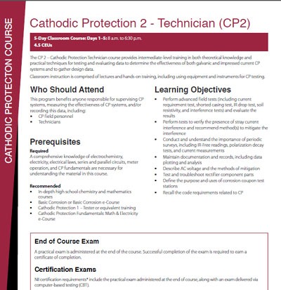 CP 2 – Cathodic Protection Technician